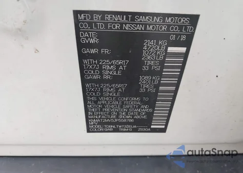 2018 Nissan Rogue Sv из США, поврежденный, VIN KNMAT2MV5JP558786